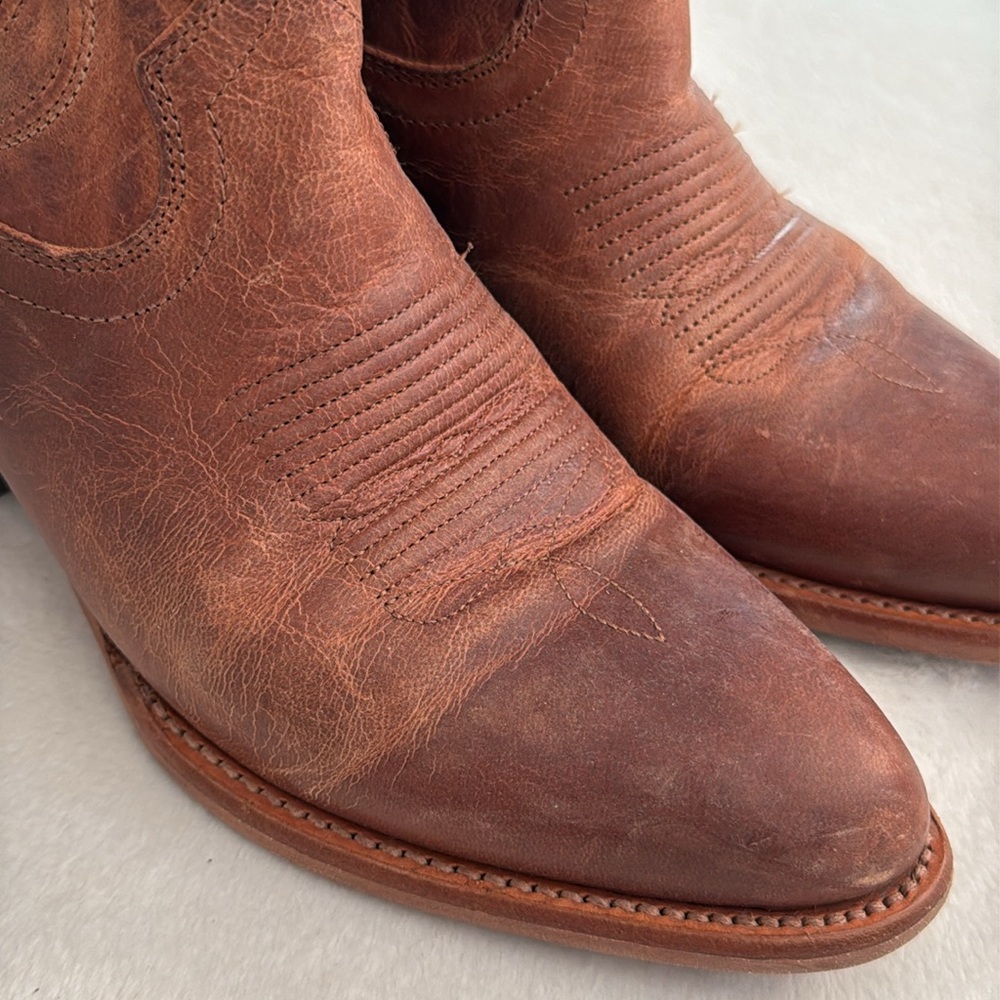 Tecovas Rustic Brown Leather Western Heeled Boots - Picture 4 of 16